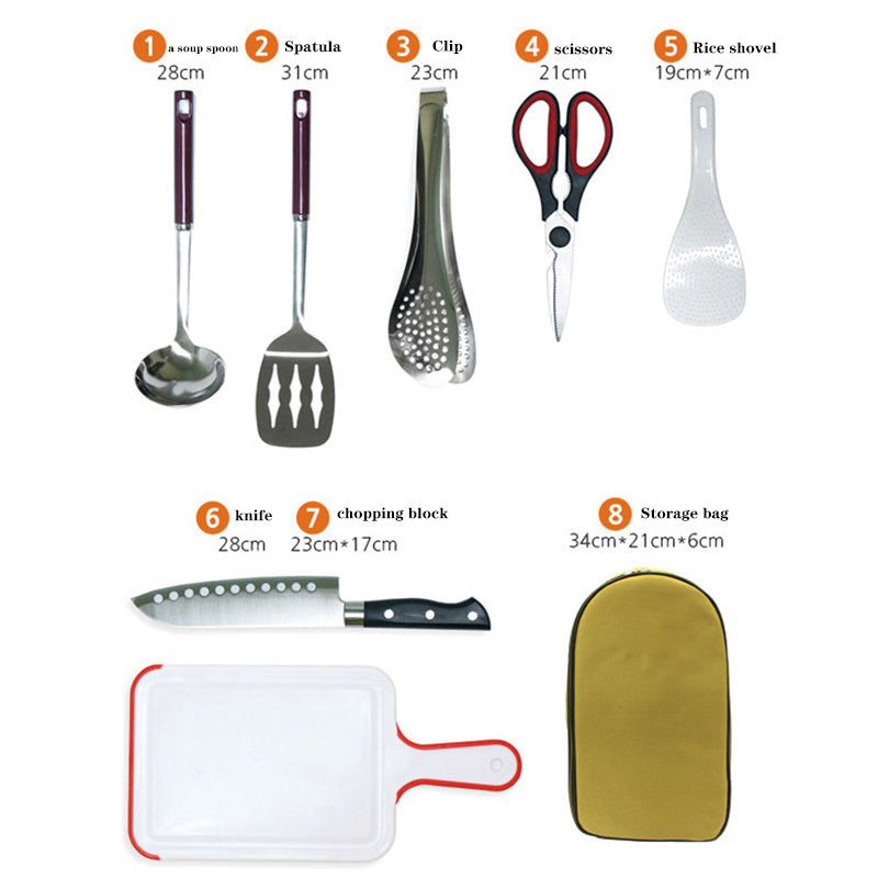 8pcs Camp Kitchen Cooking Utensil Set