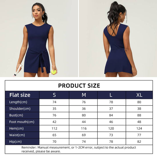 Women's Sleeveless Lined Breathable Sports Dress: Black