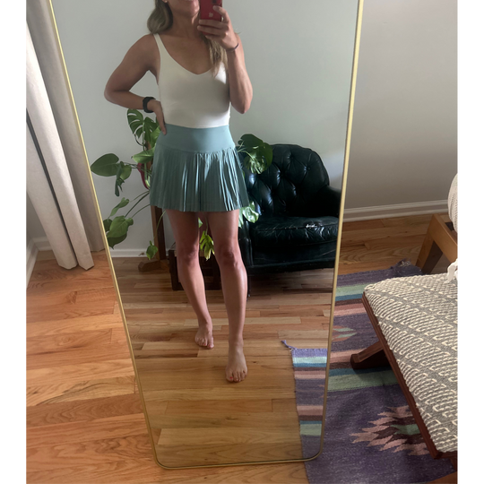 Go Touch Grass Mint Green Tennis Skirt