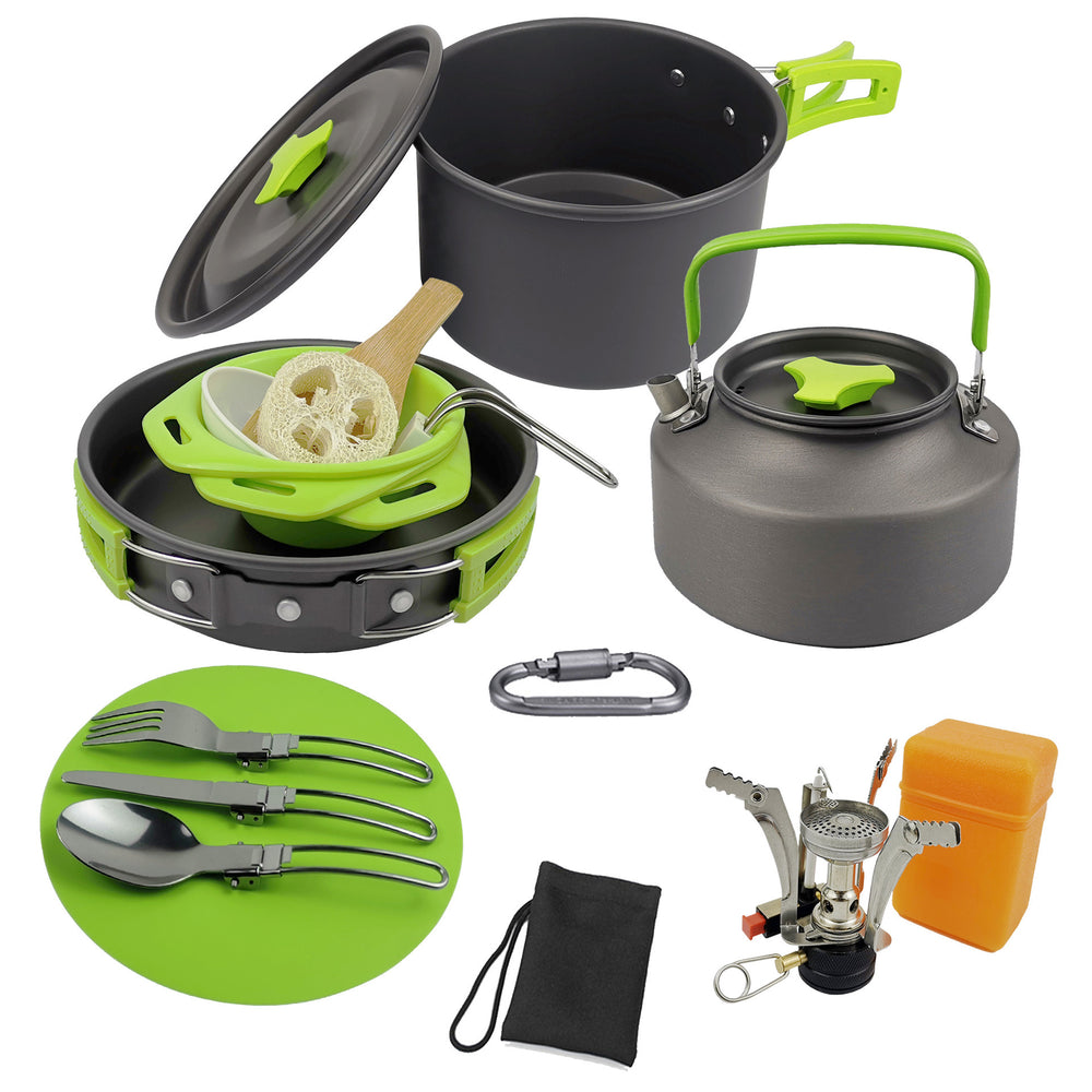 Camping Cookware and Stove Kitchen Set