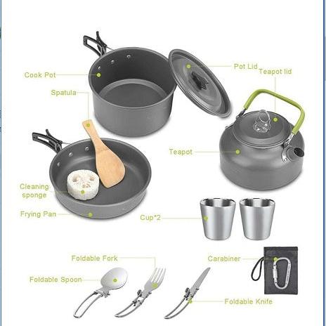 Camping Cookware and Stove Kitchen Set