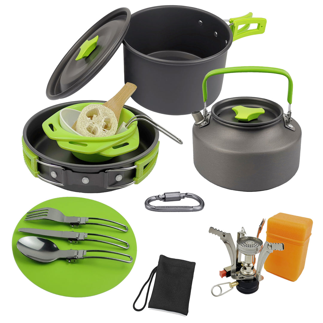 Camping Cookware and Stove Kitchen Set