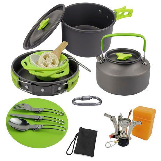 Camping Cookware and Stove Kitchen Set