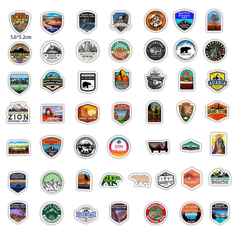 National Park Stickers - set of 50