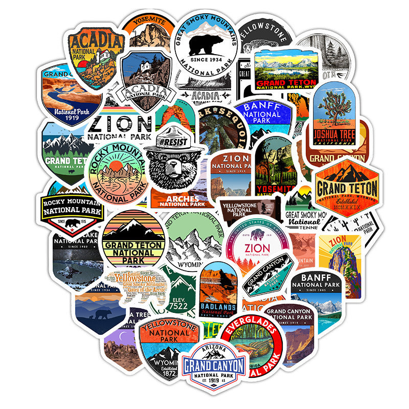 National Park Stickers - set of 50