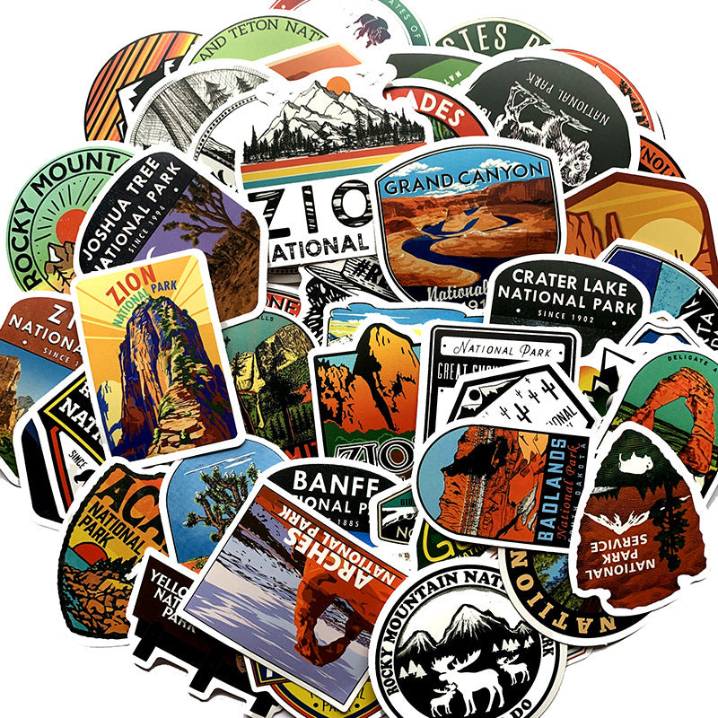 National Park Stickers - set of 50